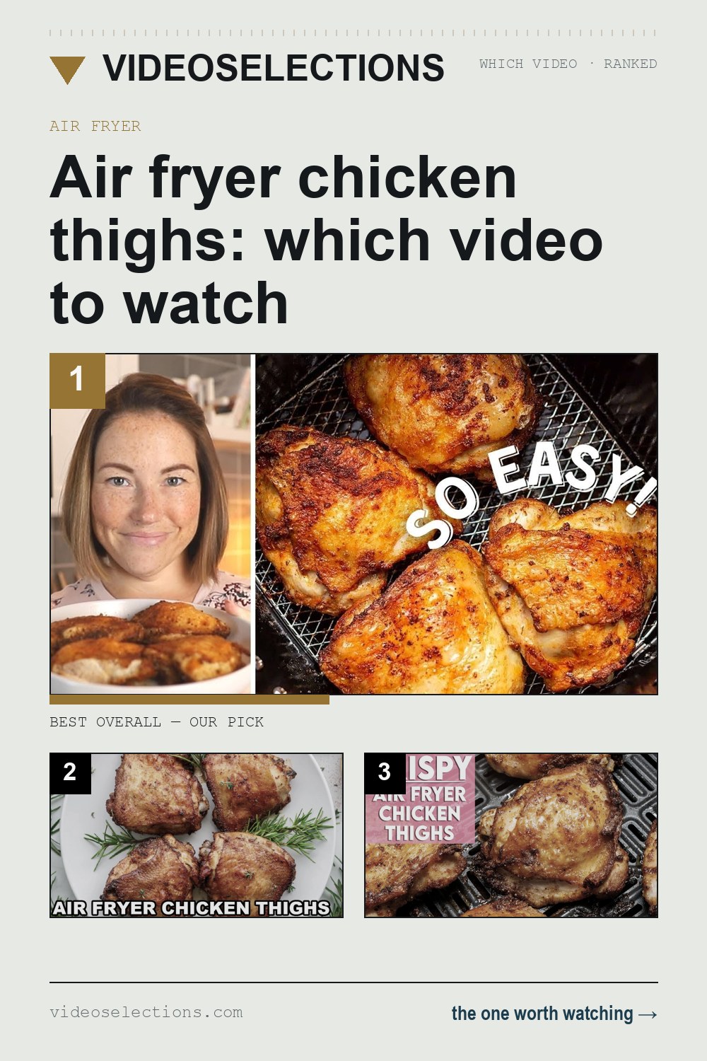 Air fryer chicken thighs: which video to watch