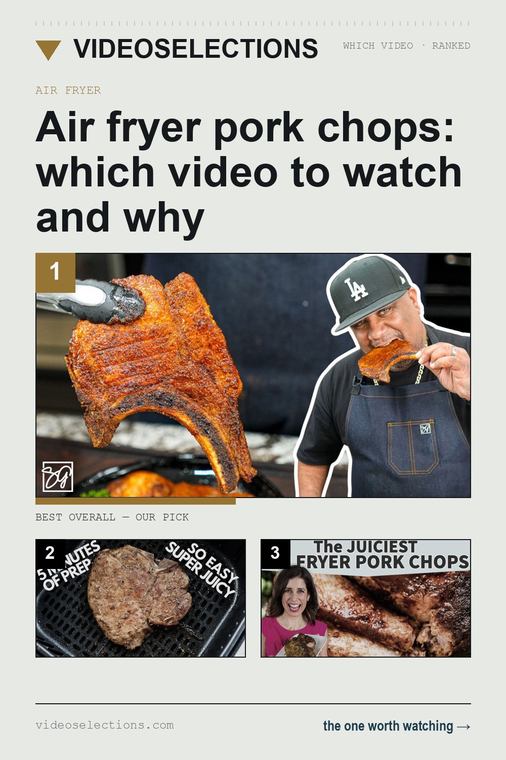 Air fryer pork chops: which video to watch and why