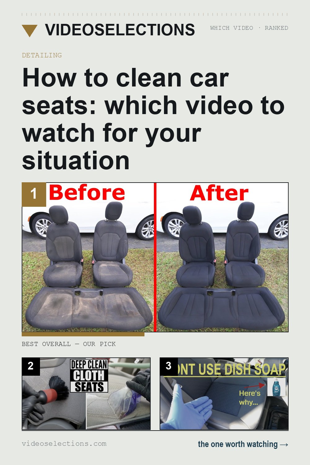 How to clean car seats: which video to watch for your situation