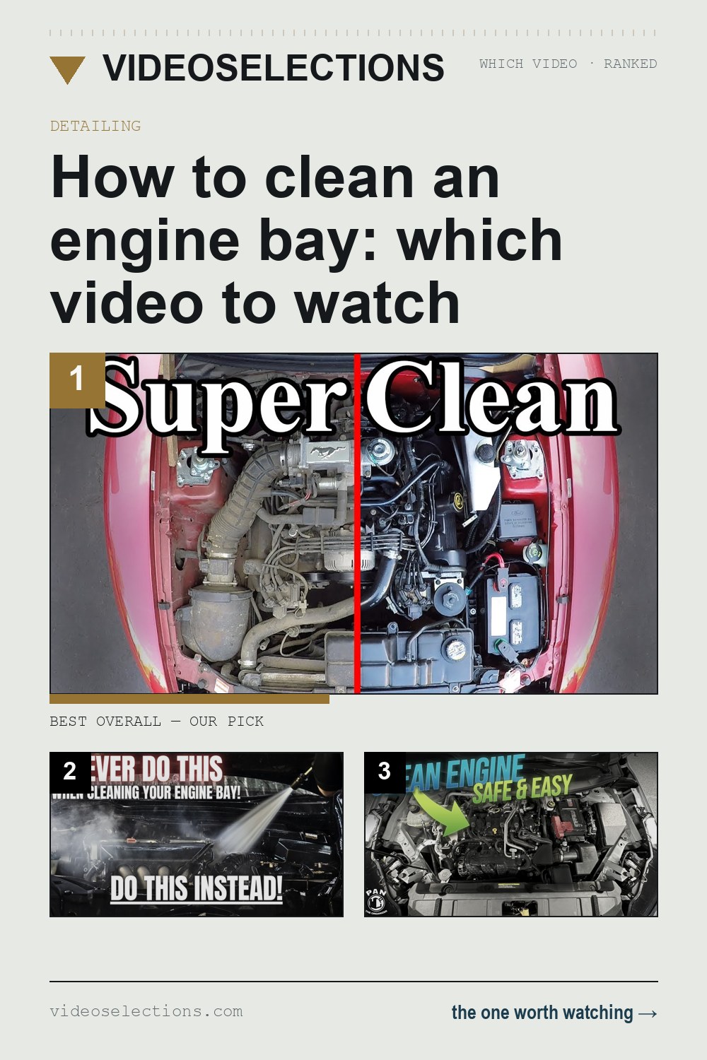 How to clean an engine bay: which video to watch