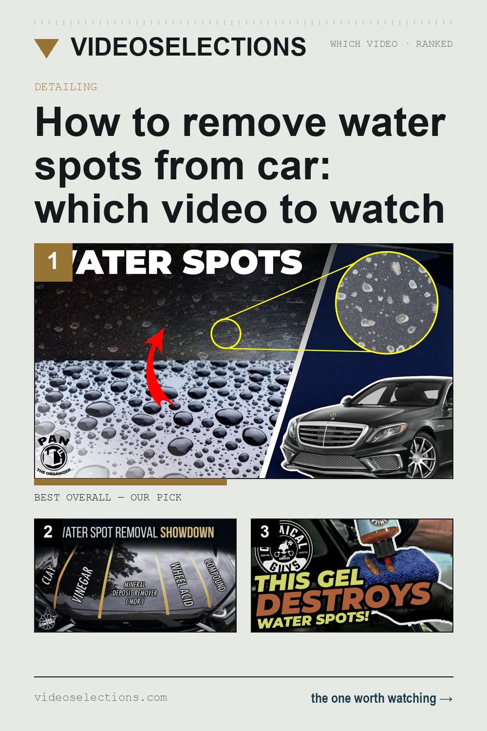 How to remove water spots from car: which video to watch